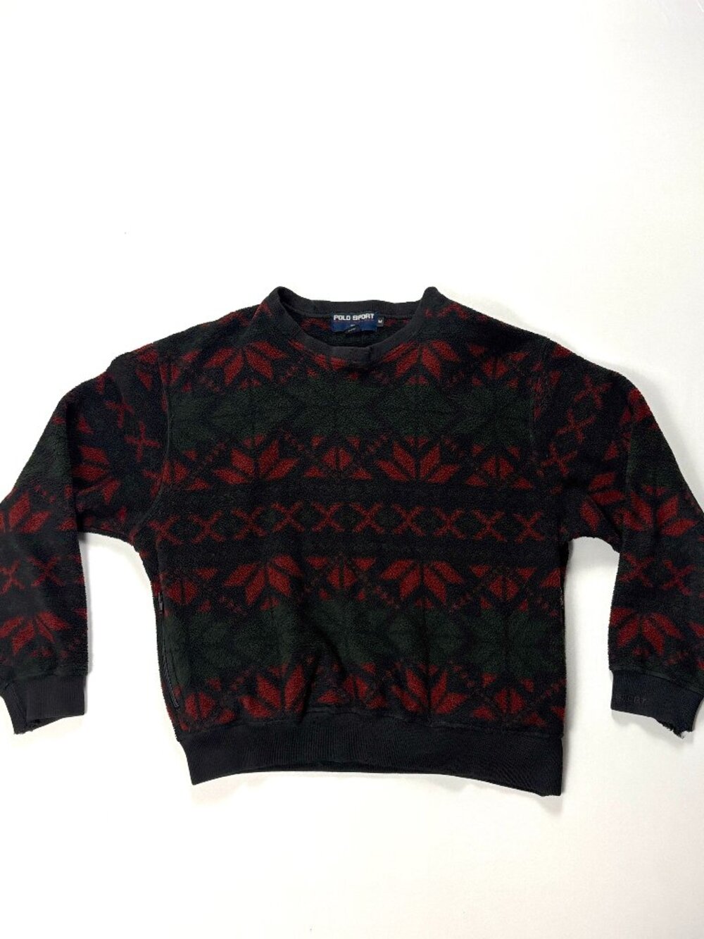 Vintage Polo Sport Ralph Lauren Mens Fleece Pullover Snowflake M Aztec Read!